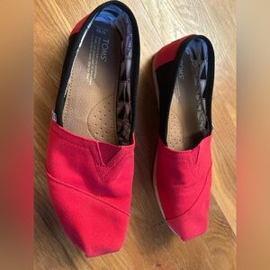 COPY - Toms red and black womens shoes, size 10